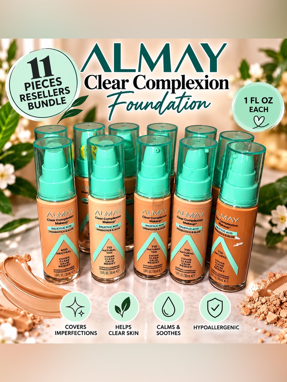 Resellers Bundle 11 Almay Clear Complexion Foundation - All different shades